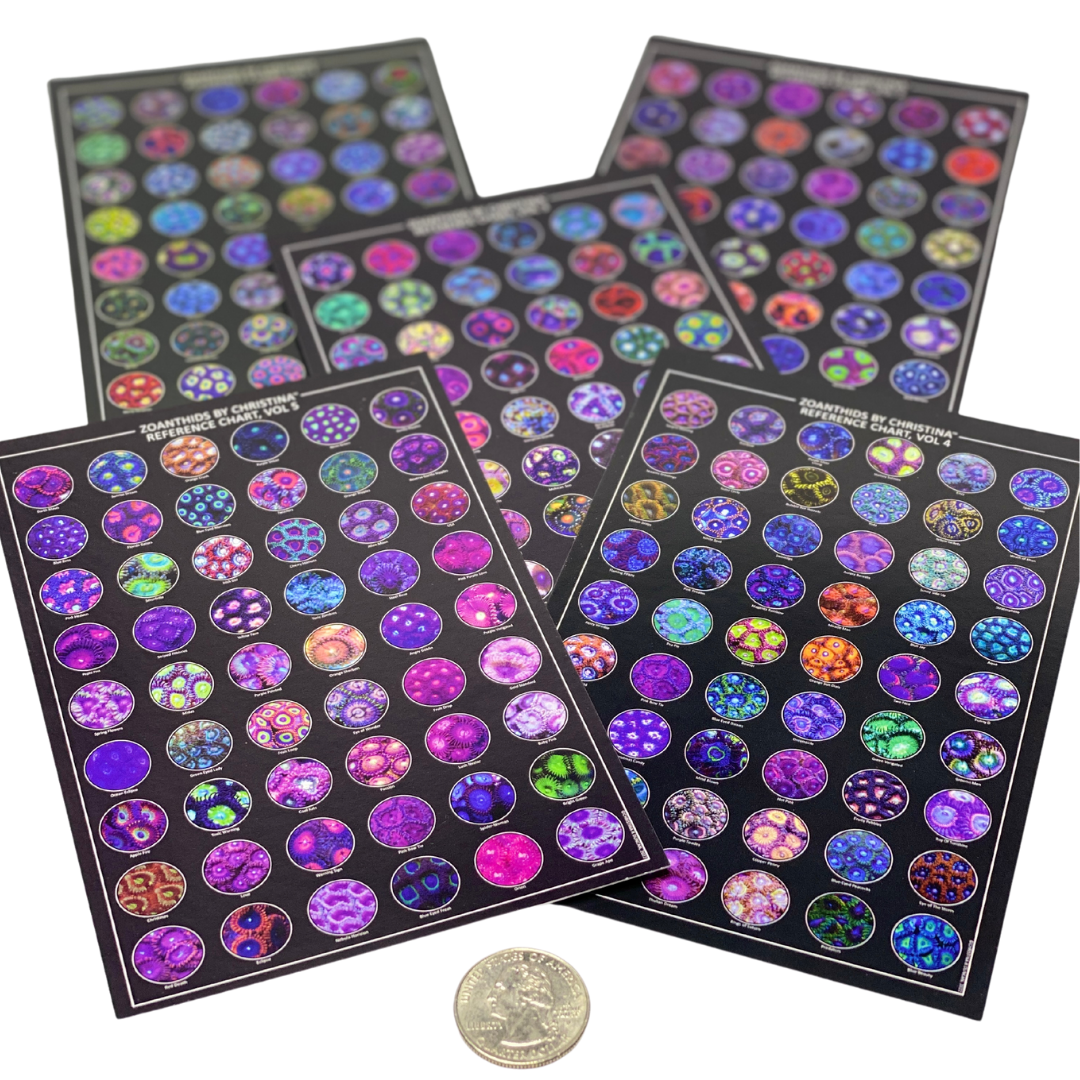 Zoanthid Coral Reference Quick Guide Vol. 1–5 | Pocket Cards