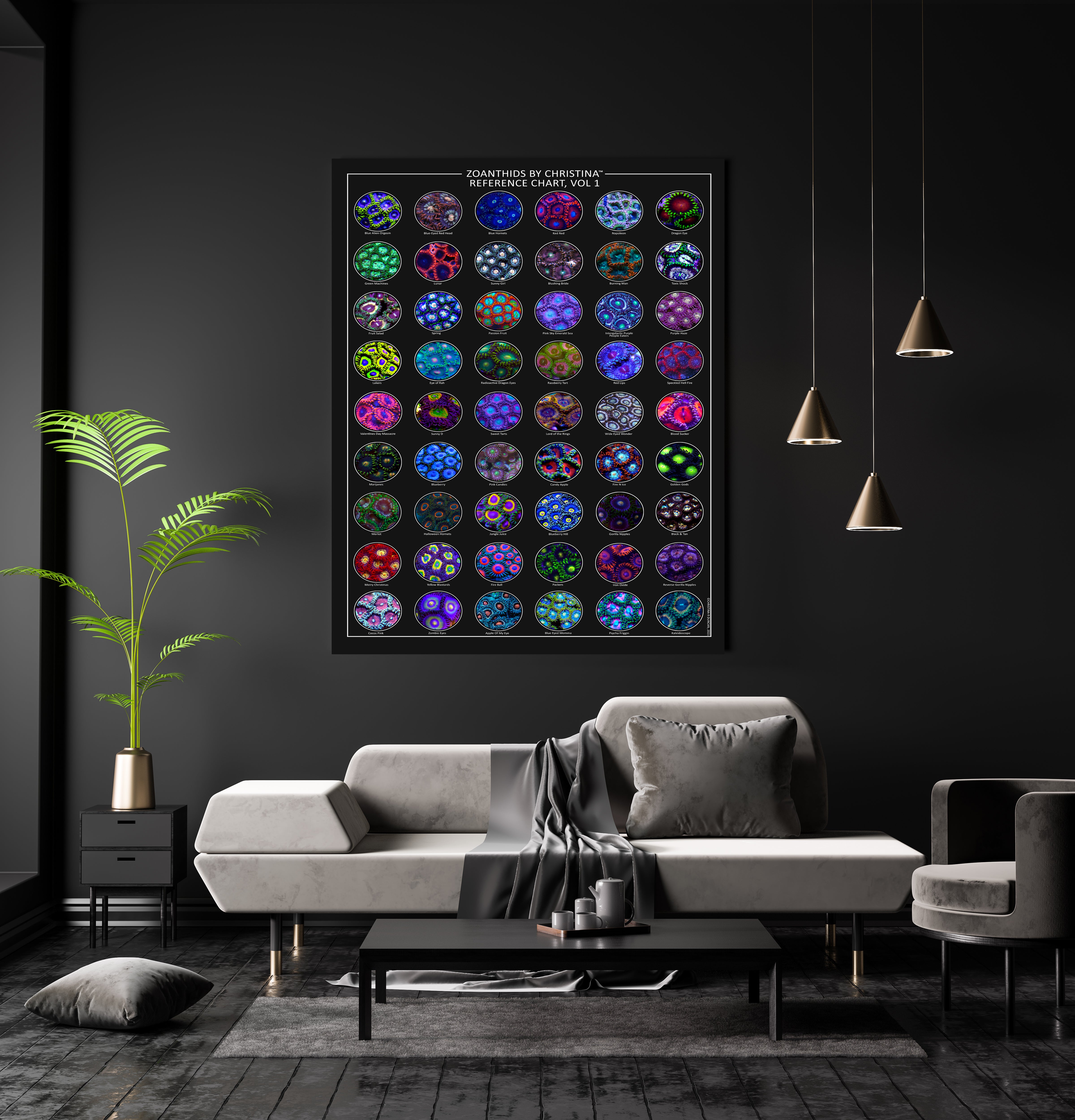 Zoanthid Coral Poster Collection Vol. 1–5 | 24x36 Prints